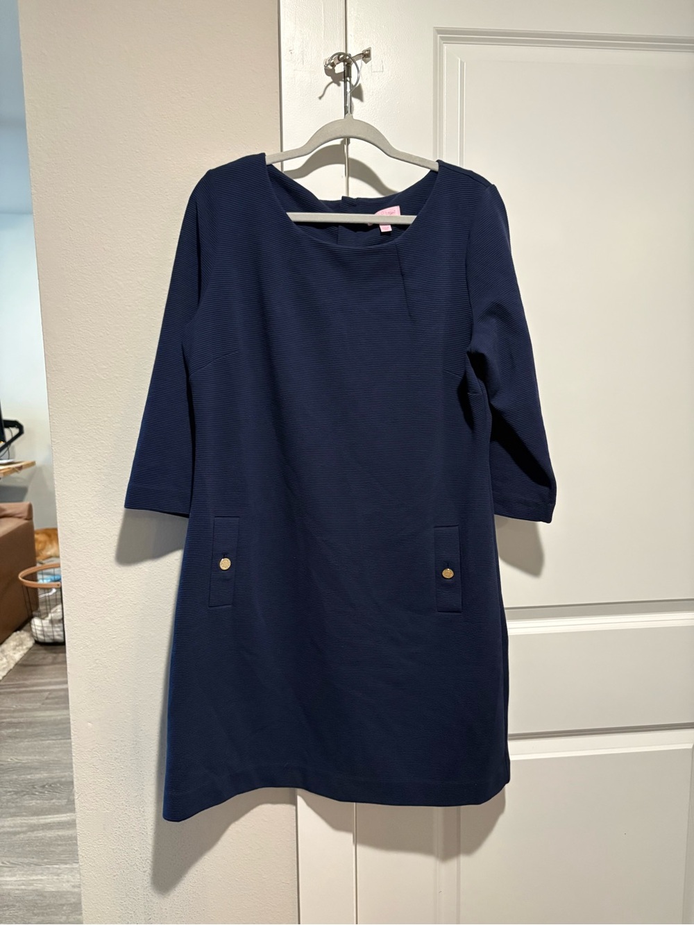 Lilly Pulitzer Navy Dress Women’s XL Gold Accent
